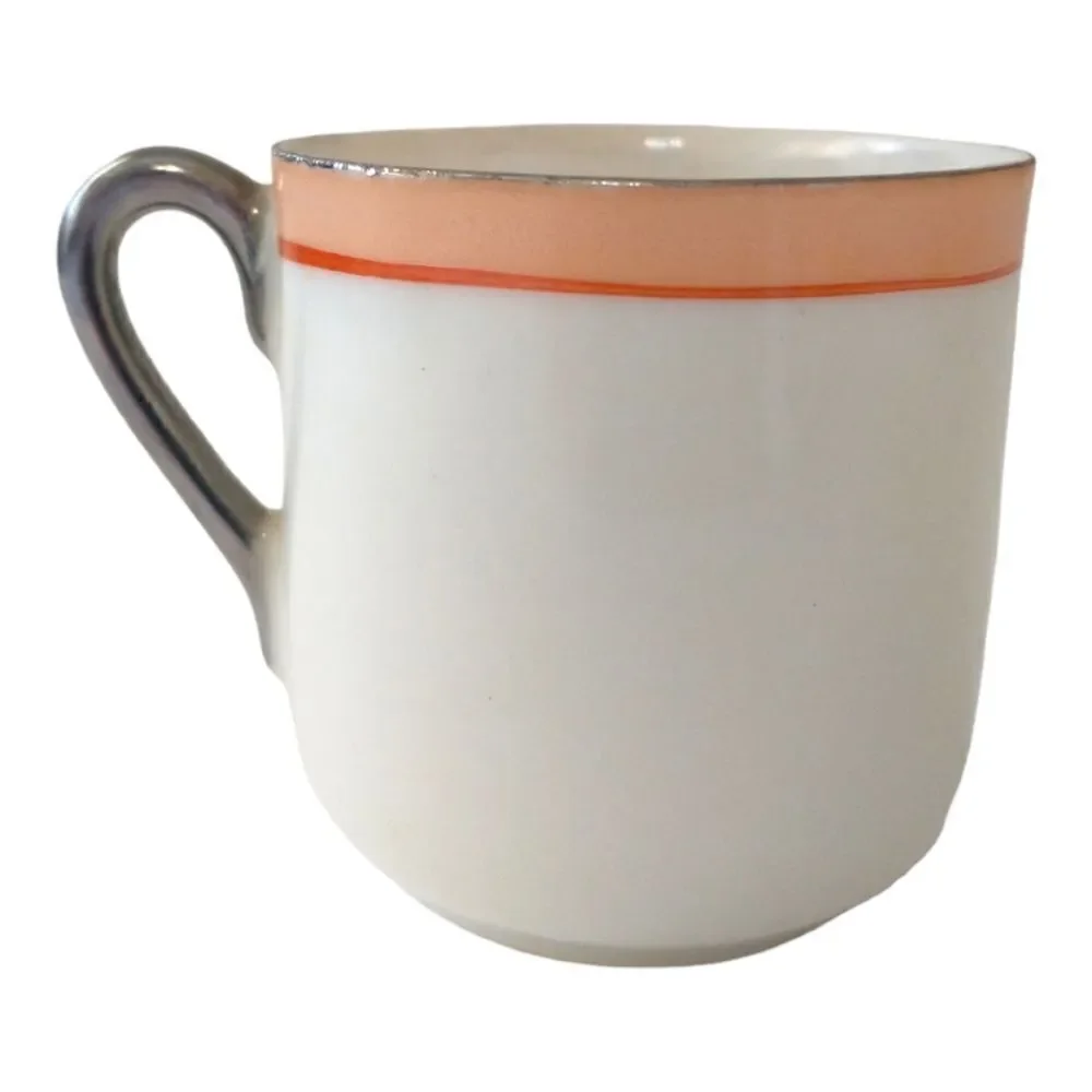 Lustreware Demitasse Espresso‎ Cup Saucer Hotta Yu Shoten Moriage Swans Floral.